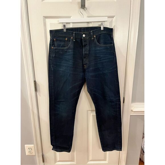 Levi's Other - Levi’s 501 Dark Wash Button Fly Jeans sz 38X32 EUC UNWORN